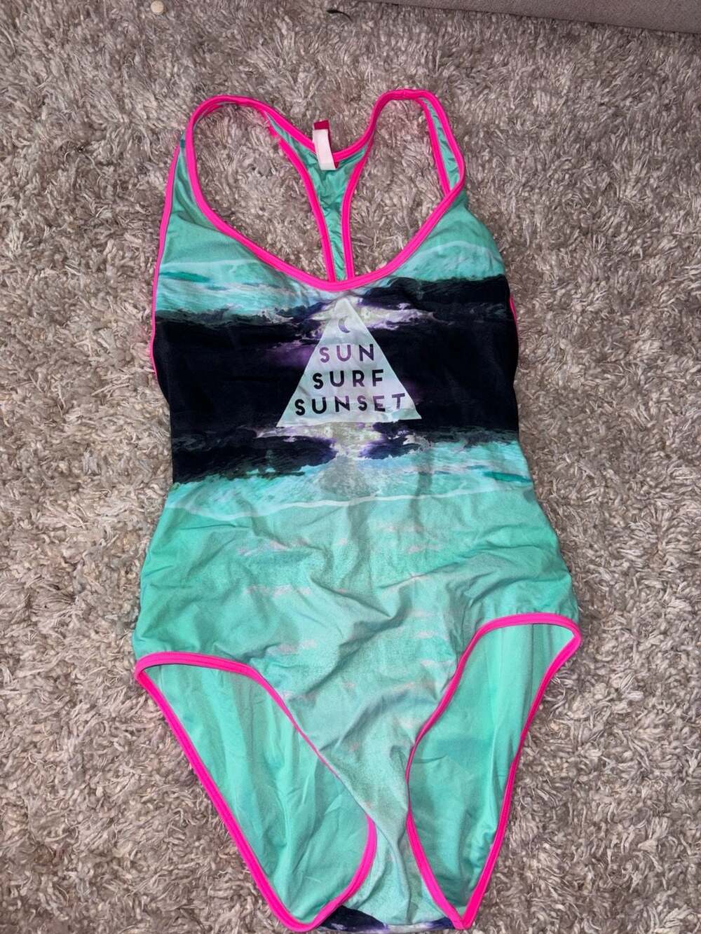 Victoria's Secret Pink Sun Surf Sunset Racerback One Piece Swimsuit(0010)